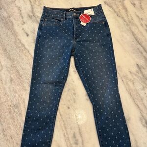 Express Blue Spotted Ankle Legging High Rise Size 6